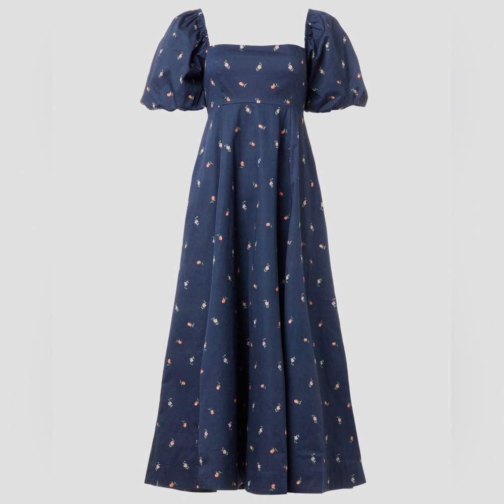 Hill House Navy Blue Floral Midi Matilda Dress - Picture 3 of 15